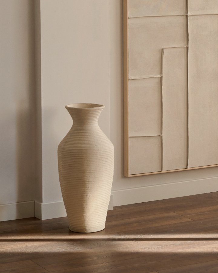KAVE HOME Pria hvid, papmaché vase, 72 cm