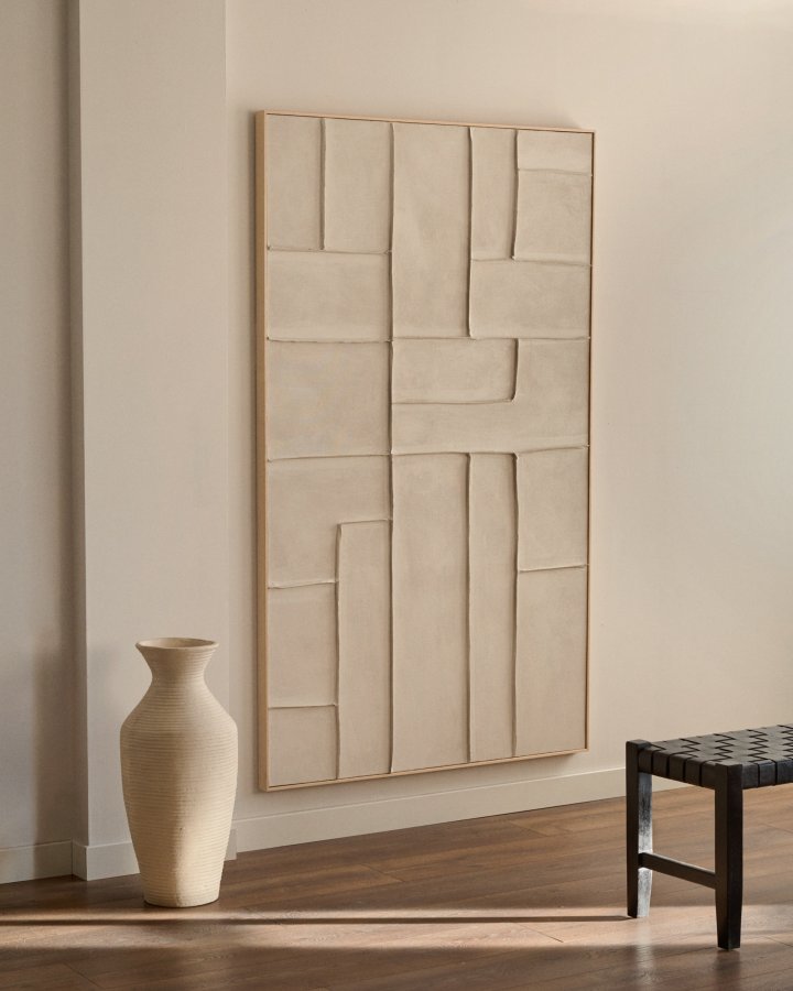 KAVE HOME Pria hvid, papmaché vase, 72 cm