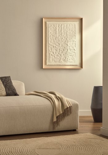 KAVE HOME Annia billede, rektangulr - hvid papmaché (90x70)