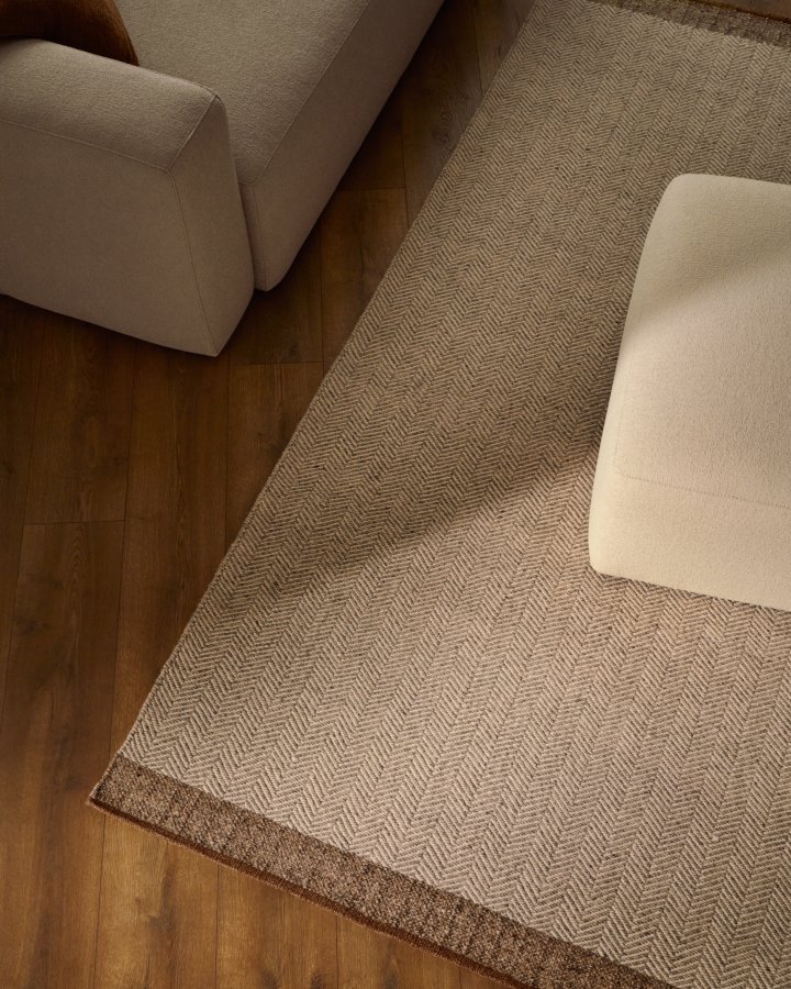 KAVE HOME Nifelia beige uld jacquard tppe, 200 x 300 cm