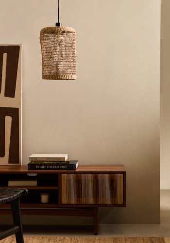 KAVE HOME Laiar loftlampeskrm i rattan i naturlig finish 27 cm