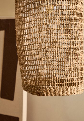 KAVE HOME Laiar loftlampeskrm i rattan i naturlig finish 27 cm