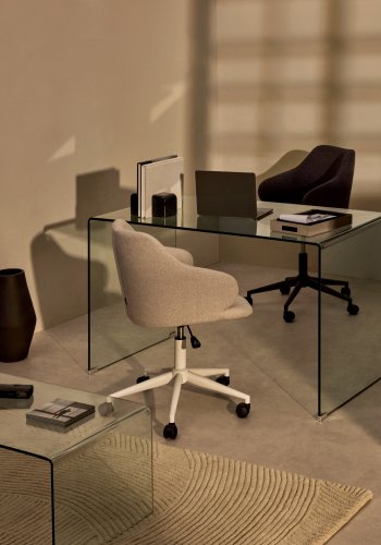 KAVE HOME Einara kontorstol, m. armln - lysegr stof og polypropylen