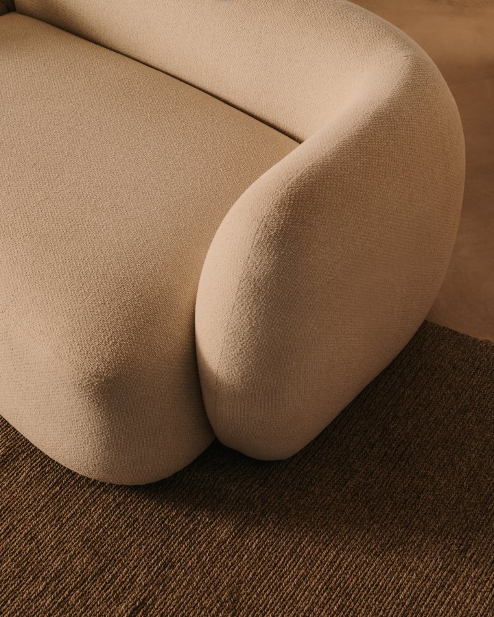 KAVE HOME Modulopbygget 2-personers sofa Martina i ecru chenille med venstre chaiselong 230 cm