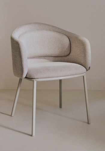 KAVE HOME Minda stol i beige og stlben i beige finish, FSC Mix Credit