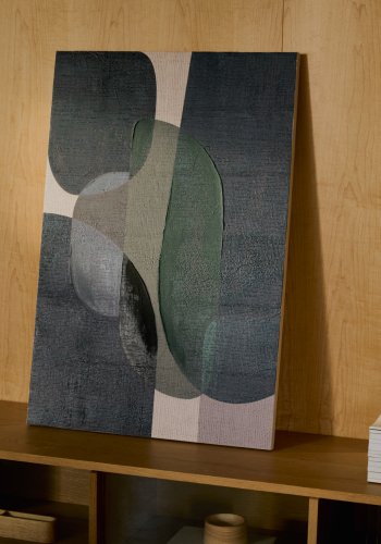 KAVE HOME Nemsa bl og grn abstrakt lrred, 90 x 60 cm