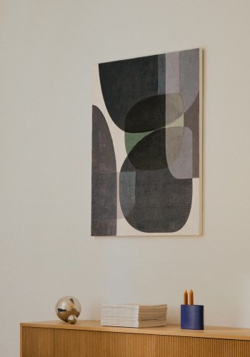 KAVE HOME Nemsa bl og grn abstrakt lrred, 100 x 80 cm