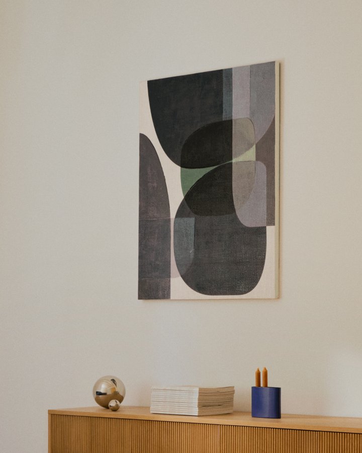 KAVE HOME Nemsa bl og grn abstrakt lrred, 100 x 80 cm