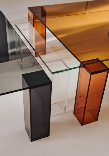 KAVE HOME Adularia sofabord, rektangulr - brun hrdet glas (140x60)