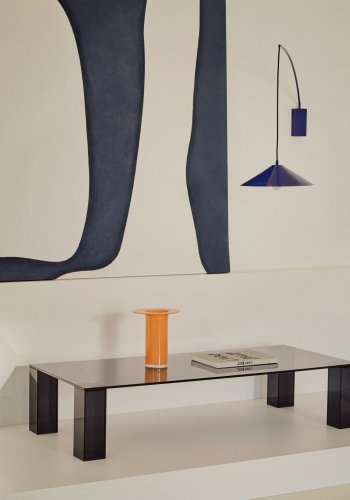 KAVE HOME Adularia sofabord, rektangulr - mrkegr hrdet glas (140x60)