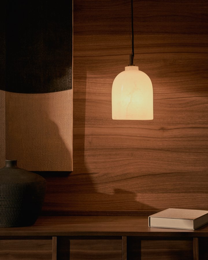 KAVE HOME Shenli loftlampe i alabast, 15 cm