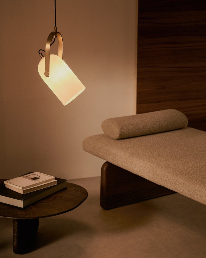 KAVE HOME Reisy loftslampe af glaseret glas, Ã˜14 cm