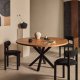 KAVE HOME Argo spisebord, rund - natur akacietr og sort stl (150)