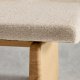 KAVE HOME Topaz bnk i beige chenille og FSC 100% massivt asketr i naturlig finish, 150 cm