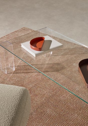 KAVE HOME Adularia sofabord, rektangulr - klar hrdet glas (140x60)