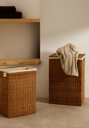 KAVE HOME Indali st med 2 rattankurve, 43 x 27 cm / 50 x 20 cm