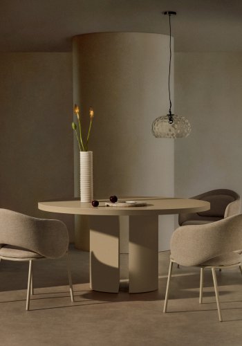 KAVE HOME Minda stol i beige og stlben i beige finish, FSC Mix Credit