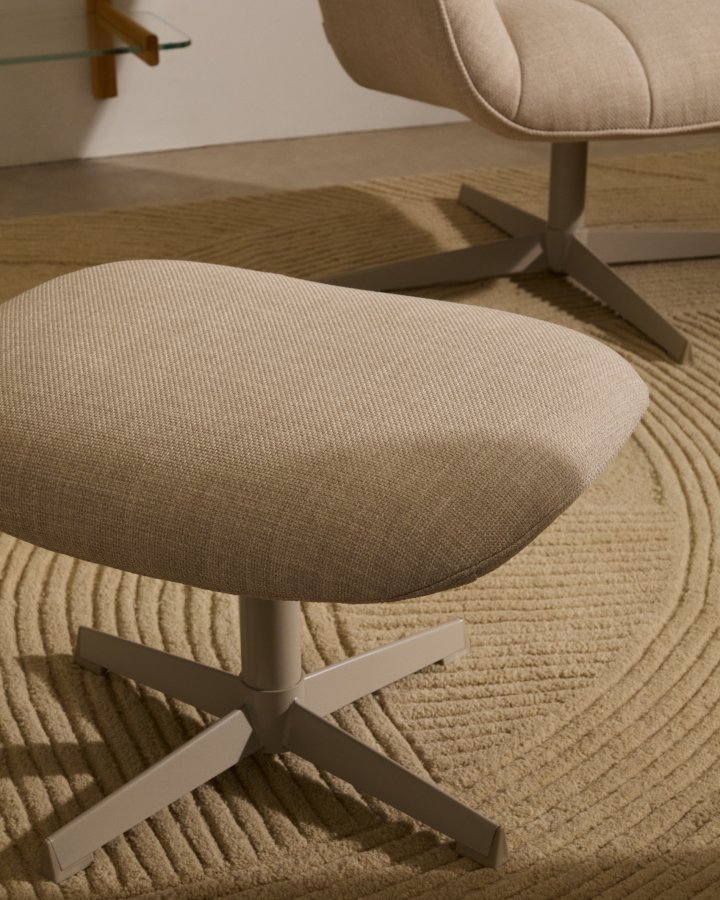 KAVE HOME Jaspe beige drejelig lnestol med grlakeret metal, FSC 100%