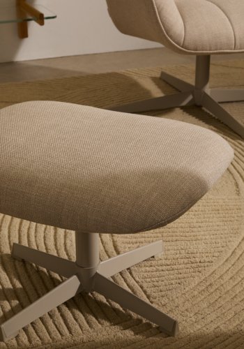 KAVE HOME Jaspe beige fodsttte med grt metal, FSC 100%