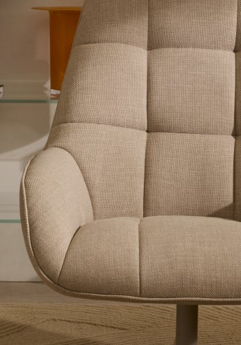 KAVE HOME Jaspe beige drejelig lnestol med grlakeret metal, FSC 100%