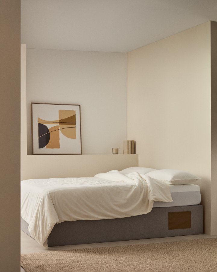 KAVE HOME Matters foldesofa, m. opbevaring - gr stof (til en 140x190 cm madras)