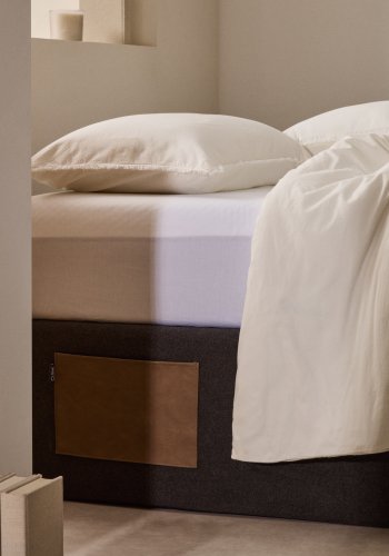 KAVE HOME Matters foldesofa, m. opbevaring - sort stof (til en 160x200 cm madras)