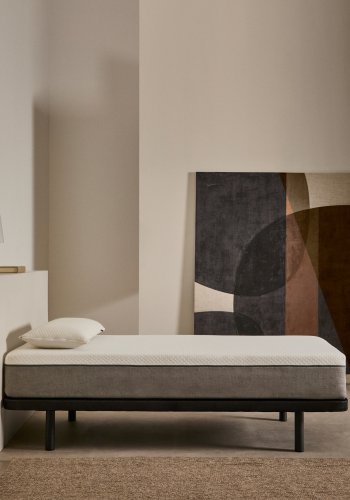 KAVE HOME Under sengebund uden ben - sort stof (til 80x200 cm madras)