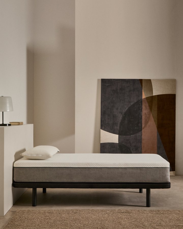 KAVE HOME Under sengebund uden ben - sort stof (til 90x190 cm madras)