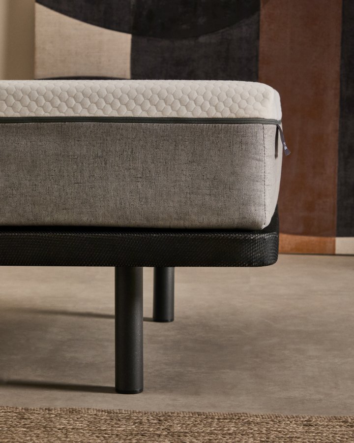 KAVE HOME Under sengebund uden ben - sort stof (til 80x200 cm madras)