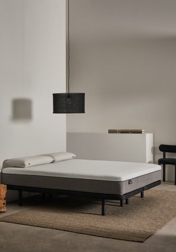 KAVE HOME Under sengebund uden ben - sort stof (til 160x200 cm madras)