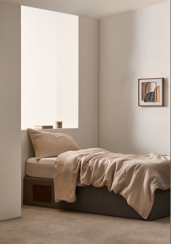 KAVE HOME Matters foldesofa, m. opbevaring - sort stof (til en 90x190 cm madras)