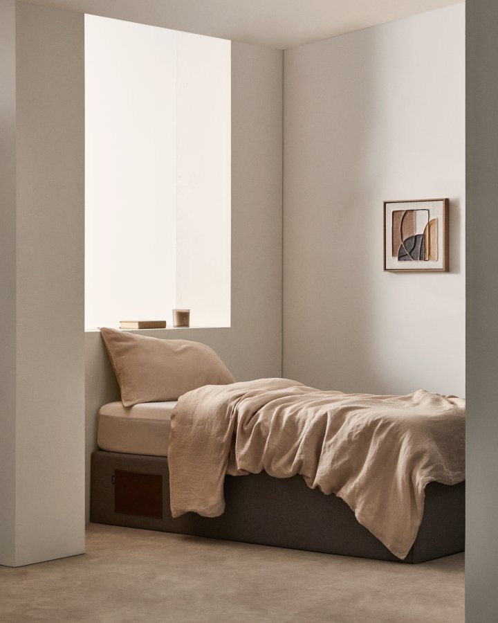 KAVE HOME Matters foldesofa, m. opbevaring - sort stof (til en 90x190 cm madras)