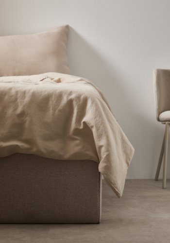 KAVE HOME Matters foldesofa, m. opbevaring - beige stof (til en 90x190 cm madras)