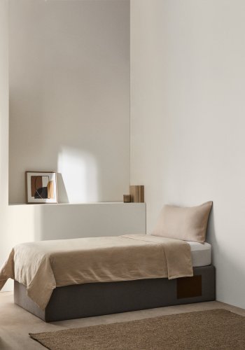 KAVE HOME Matters foldesofa, m. opbevaring - gr stof (til en 90x190 cm madras)