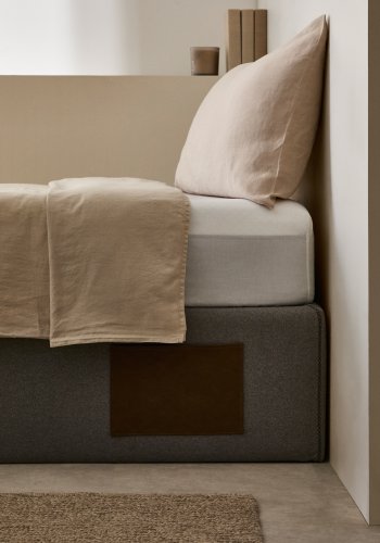 KAVE HOME Matters foldesofa, m. opbevaring - gr stof (til en 90x190 cm madras)