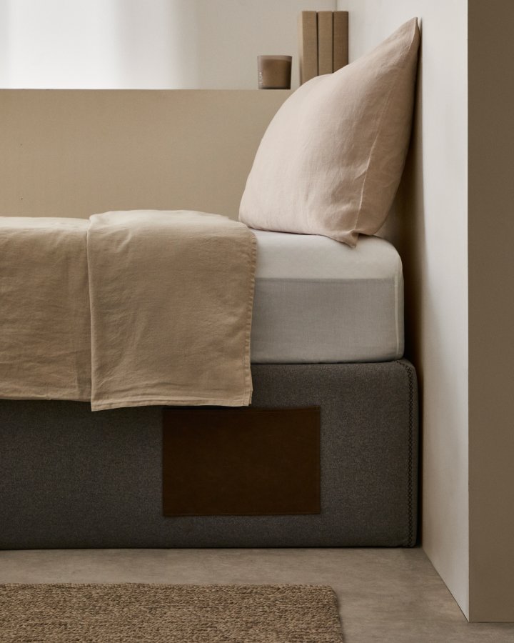 KAVE HOME Matters foldesofa, m. opbevaring - gr stof (til en 90x190 cm madras)