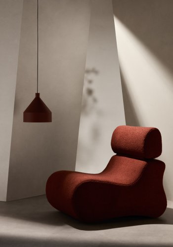 KAVE HOME Club terracotta bouclé lnestol