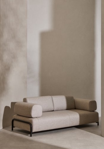 KAVE HOME Compo 3 pers. sofa - beige polyester og stl