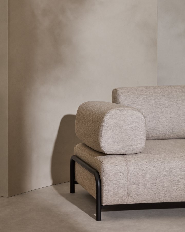 KAVE HOME Compo 3 pers. sofa - beige polyester og stl