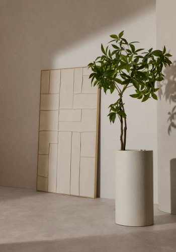 KAVE HOME Aiguablava urtepotteskjuler, rund - hvid cement (42)