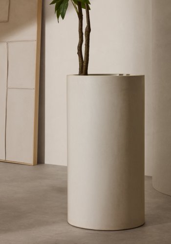 KAVE HOME Aiguablava urtepotteskjuler, rund - hvid cement (42)