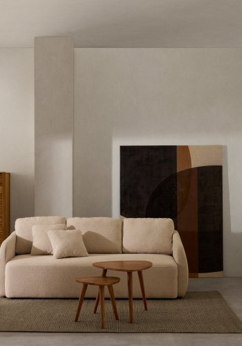 KAVE HOME Laira 3 pers. sovesofa - ecru chenille stof (225cm)