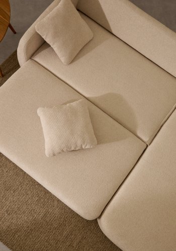 KAVE HOME Laira 3 pers. sovesofa, m. hjre chaiselong - ecru chenille stof (246cm)