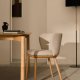KAVE HOME Ciselia spisebordsstol - beige chenille og natur asketr