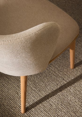 KAVE HOME Ciselia spisebordsstol - beige chenille og natur asketr