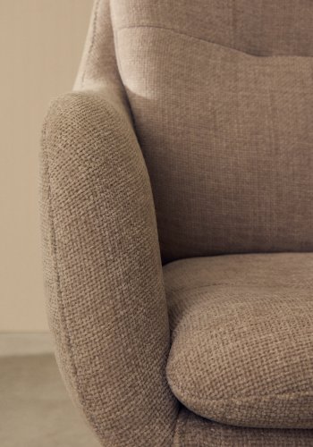 KAVE HOME Lexa drejestol, m. armln - beige chenille og beige stl