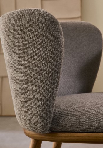 KAVE HOME Ciselia spisebordsstol - brun chenille og natur asketr