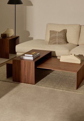 KAVE HOME Litto sofabord i valndfiner med naturlig farvefinish, 140 x 70 cm