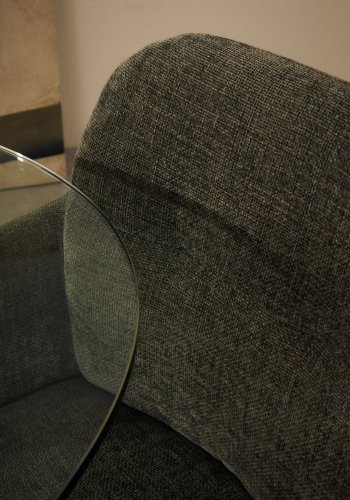 KAVE HOME Dorina drejestol i grn chenille og stlben i grn finish