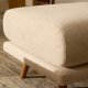 KAVE HOME Karin fodskammel i beige chenille med ben af massivt bgetr 90 x 70 cm